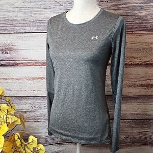 NEW UNDER ARMOUR HEAT GEAR GRAY LONG PULLOVER TEE